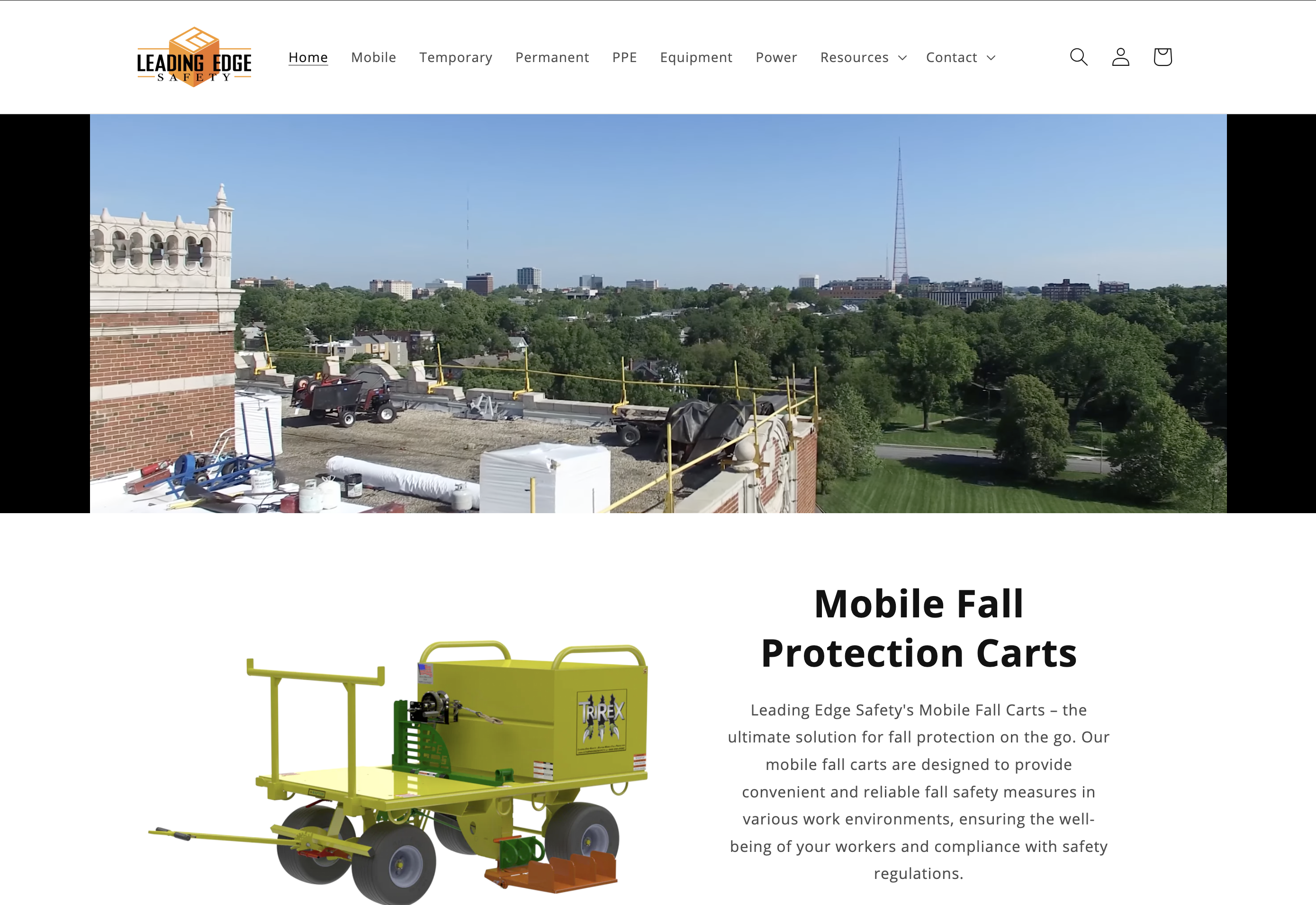 Leading Edge Safety Landing Page